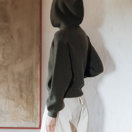 100% Lambswool Cropped Hoodie