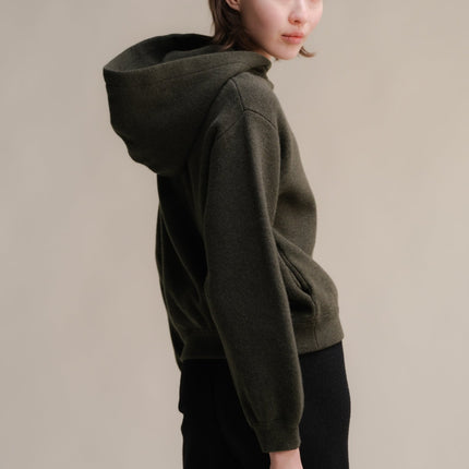 100% Lambswool Cropped Hoodie