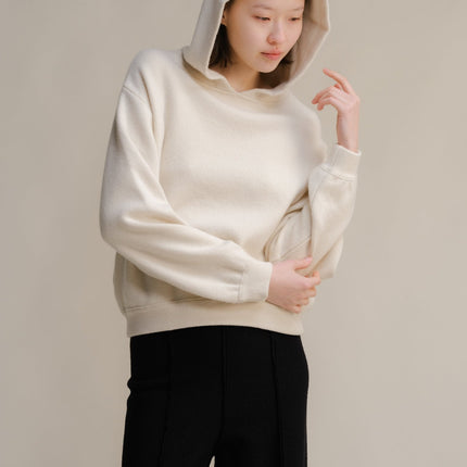 100% Lambswool Cropped Hoodie