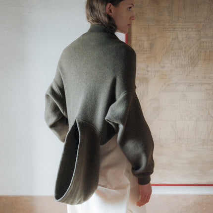 100% Lambswool Cropped Hoodie