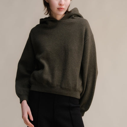 100% Lambswool Cropped Hoodie