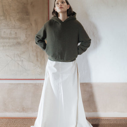 100% Lambswool Cropped Hoodie