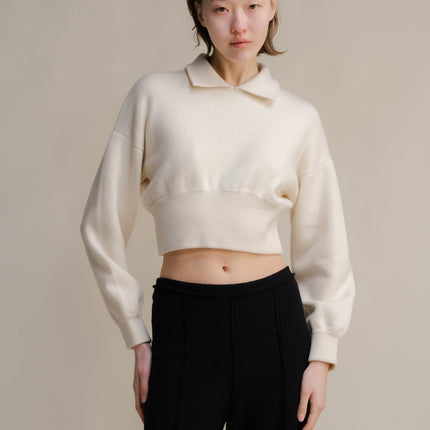 100% Lambswool Cropped Polo