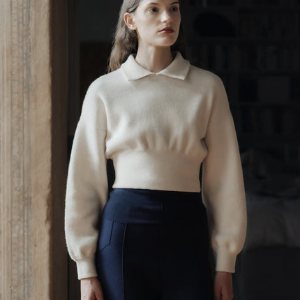 100% Lambswool Cropped Polo