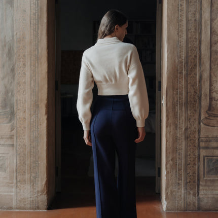 100% Lambswool Cropped Polo