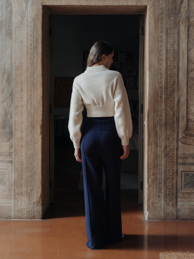 100% Lambswool Cropped Polo