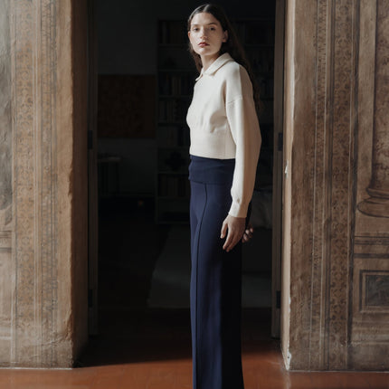 100% Lambswool Cropped Polo