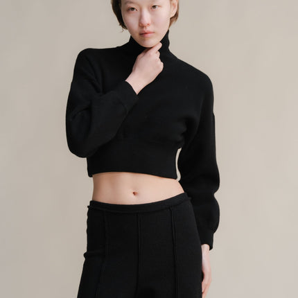 100% Lambswool Cropped Polo