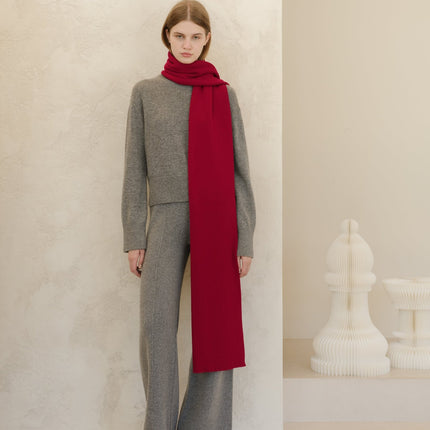 100% Pure Cashmere Maxi Ribbed Scarf / Blanket