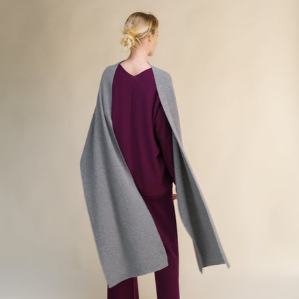 100% Pure Cashmere Maxi Ribbed Scarf / Blanket