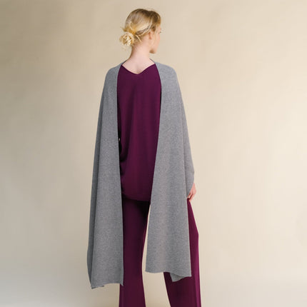 100% Pure Cashmere Maxi Ribbed Scarf / Blanket