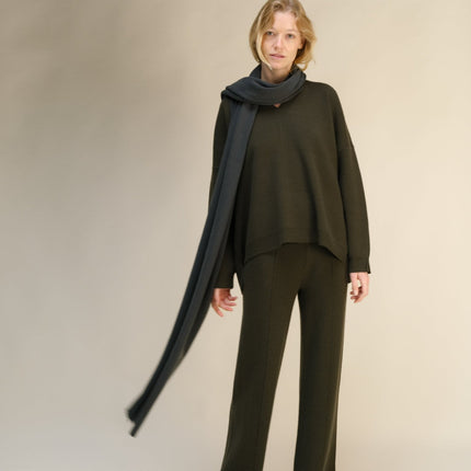 100% Pure Cashmere Maxi Ribbed Scarf / Blanket