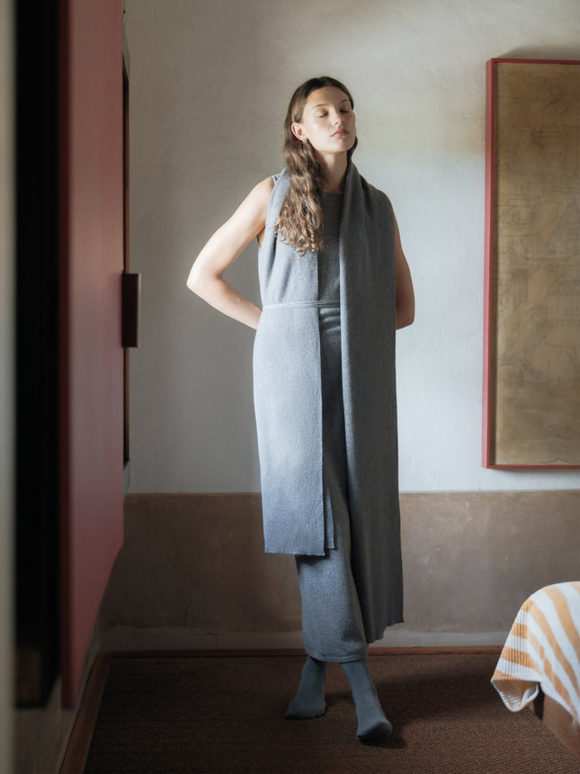 100% Pure Cashmere Maxi Ribbed Scarf / Blanket