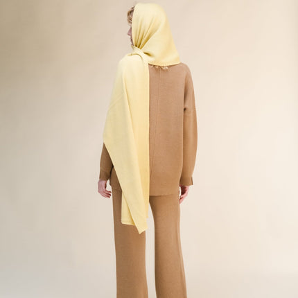 100% Pure Cashmere Maxi Ribbed Scarf / Blanket