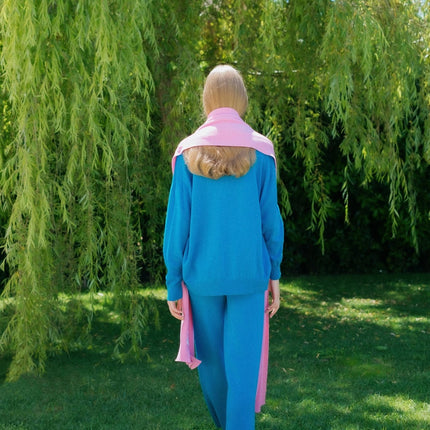 100% Pure Cashmere Maxi Ribbed Scarf / Blanket