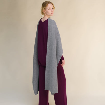 100% Pure Cashmere Maxi Ribbed Scarf / Blanket