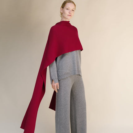 100% Pure Cashmere Maxi Ribbed Scarf / Blanket