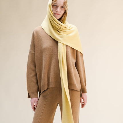 100% Pure Cashmere Maxi Ribbed Scarf / Blanket