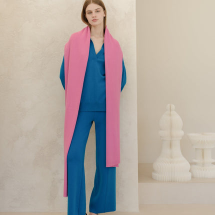 100% Pure Cashmere Maxi Ribbed Scarf / Blanket