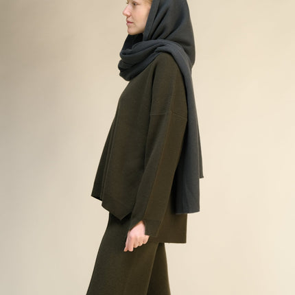 100% Pure Cashmere Maxi Ribbed Scarf / Blanket