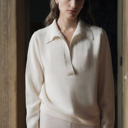 100% Pure Cashmere Polo Sweater