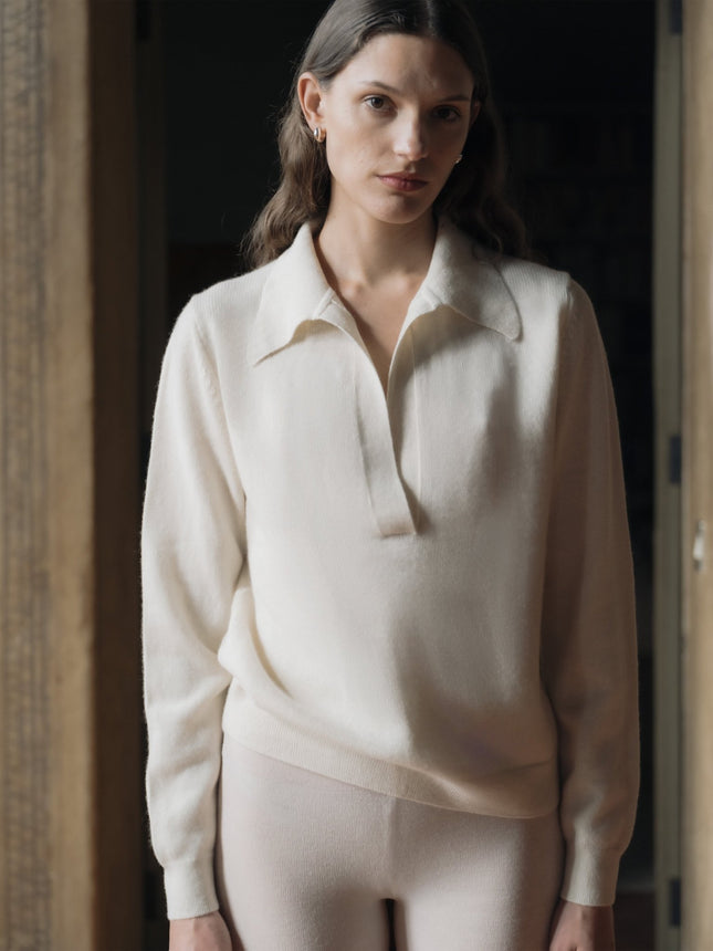 100% Pure Cashmere Polo Sweater