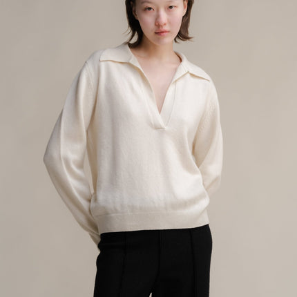 100% Pure Cashmere Polo Sweater