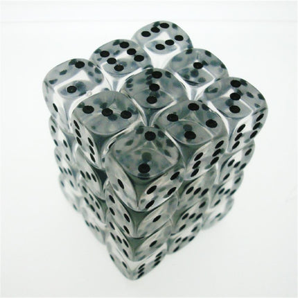 23801 12mm d6 Clear/Black Dice Block (36 - Dice)