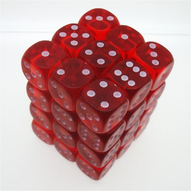 23804 12mm d6 Red/White Dice Block (36 - Dice)