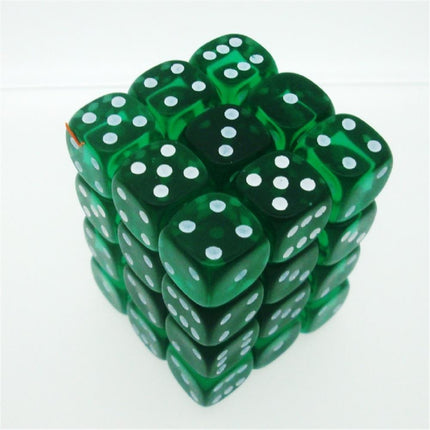 23805 12mm d6 Green/White Dice Block (36 - Dice)