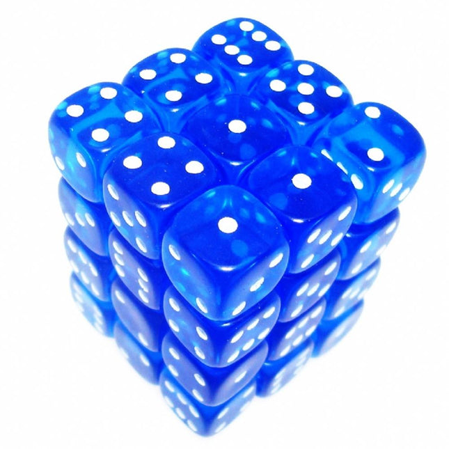 23806 12mm d6 Blue/White Dice Block (36 - Dice)