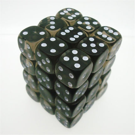23808 12mm d6 Smoke/White Dice Block (36 - Dice)