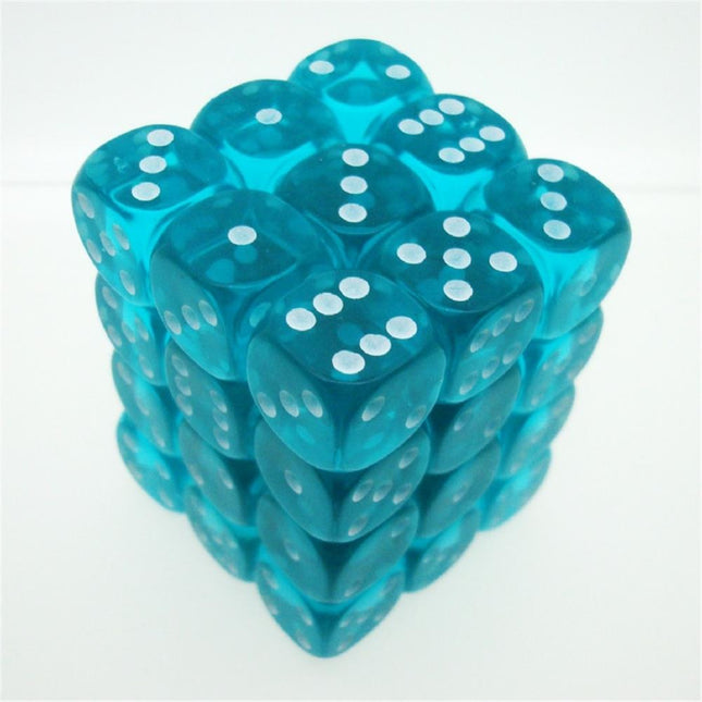 23815 12mm d6 Teal/White Dice Block (36 - Dice)