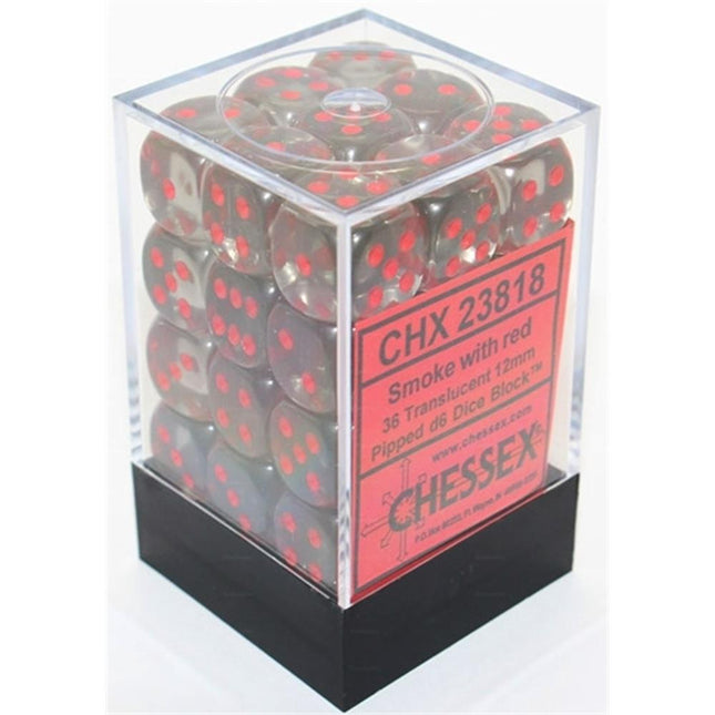 23818 12mm d6 Black/Red Dice Block (36 - Dice)