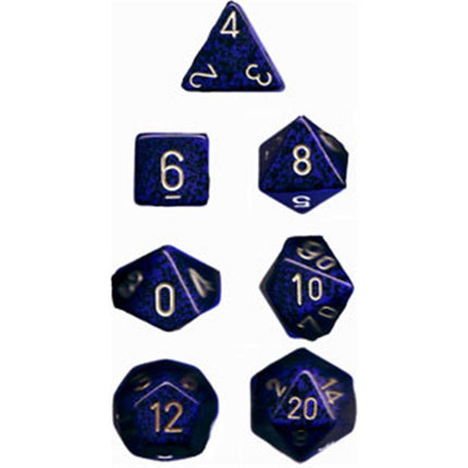 25337 Golden Cobalt Speckled Dice