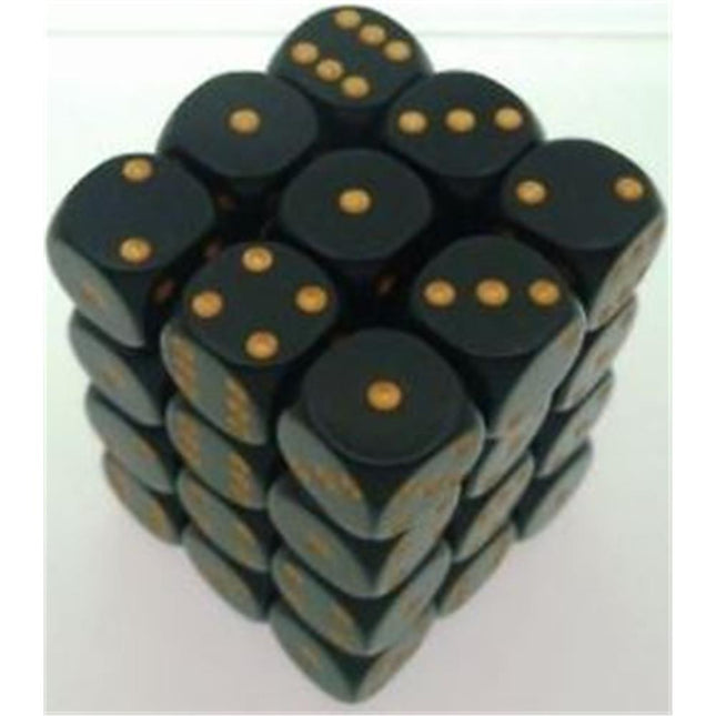 25828 12mm d6 Black w/gold Dice Block