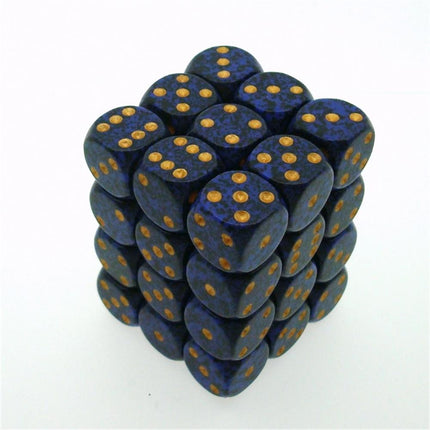 25937 Golden Cobalt Speckled Dice