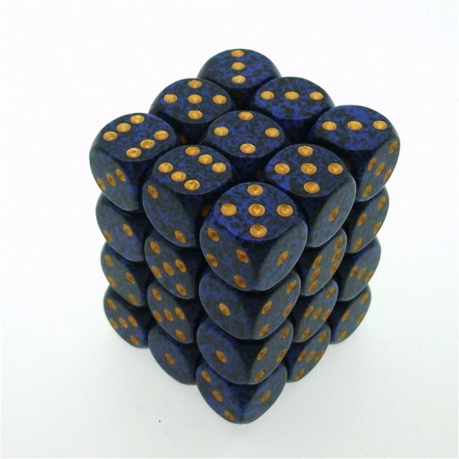 25937 Golden Cobalt Speckled Dice
