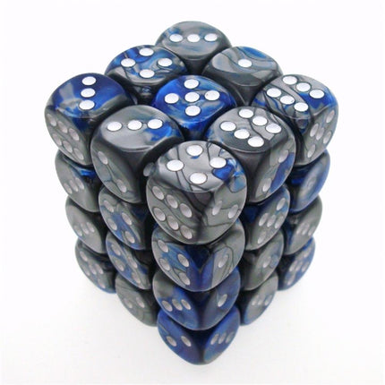 26823 Gemini 12mm d6 Blue - Steel w/white