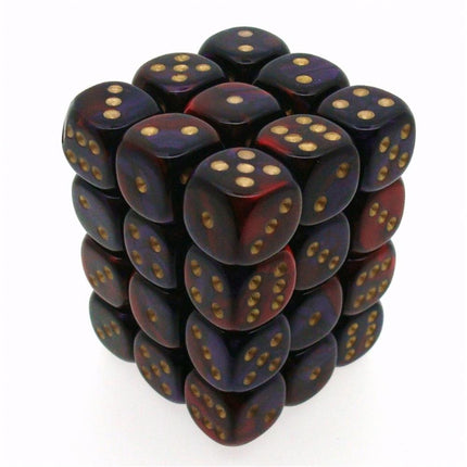 26826 Gemini 12mm d6 Purple - Red w/gold