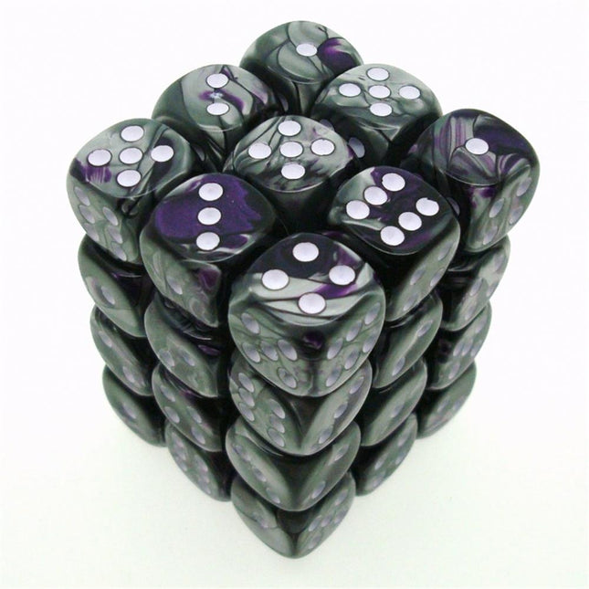 26832 Gemini 12mm d6 Purple - Steel w/white