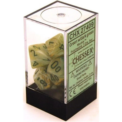 27409 Marble Polyhedral Green w/dark green
