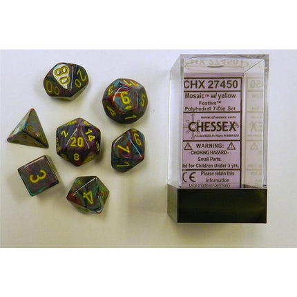 27450 Set di Dadi Festive Mosaic Yellow