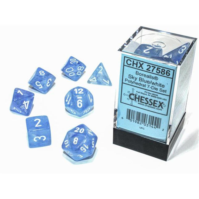 27586 Set di Dadi Borealis Polyhedral Luminary Sky Blue/white 7 - Die Set