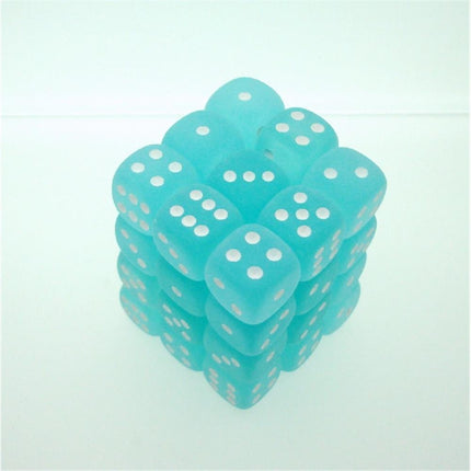 27805 Frosted 12mm d6 Teal/white