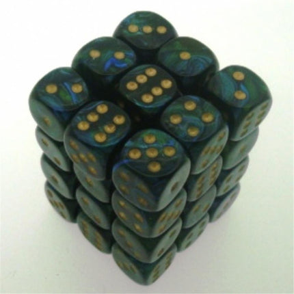 27815 Scarab 12mm d6 Jade w/gold