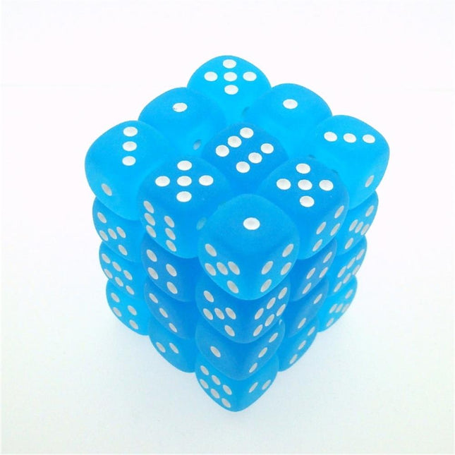 27816 Frosted 12mm d6 Caribbean Blue