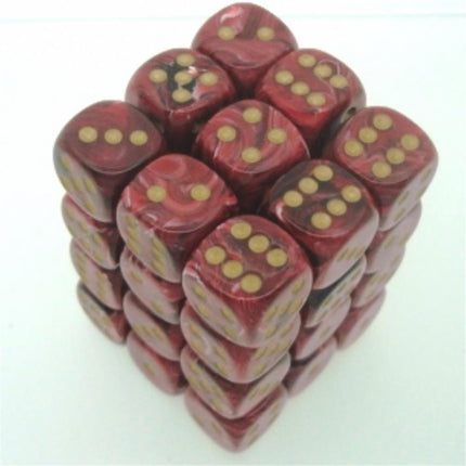 27834 Vortex Dice 12mm d6 Burgundy/gold