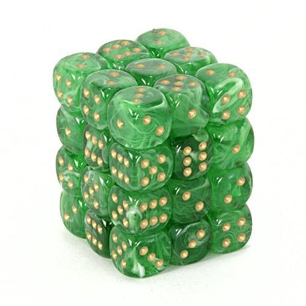 27835 Vortex Dice 12mm d6 Green/gold