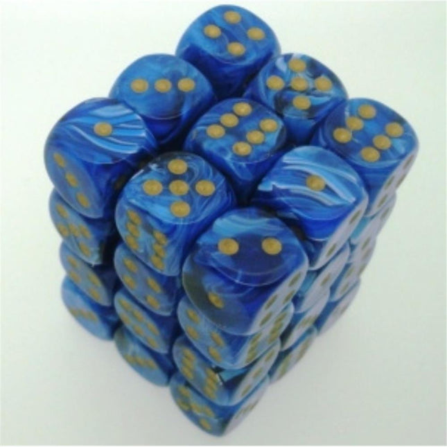 27836 Vortex Dice 12mm d6 Blue/gold